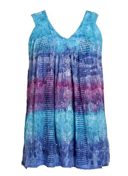 Waterfall Tie Dye Tank Top 17525 - Isleitudes