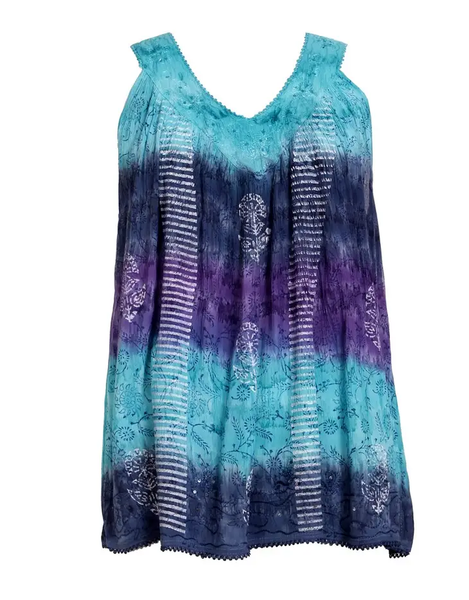 Waterfall Tie Dye Tank Top 17525 - Isleitudes