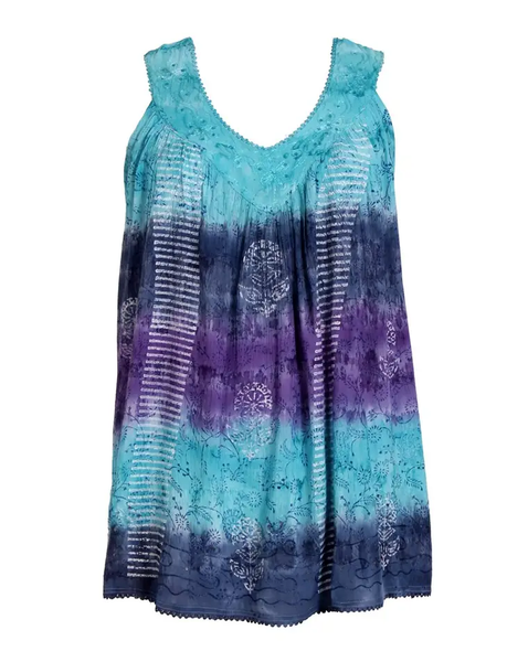 Waterfall Tie Dye Tank Top 17525 - Isleitudes