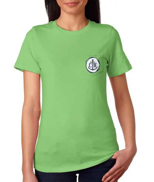 Classic Bronco Coastal Waters Pocket Tee - Green - Isleitudes