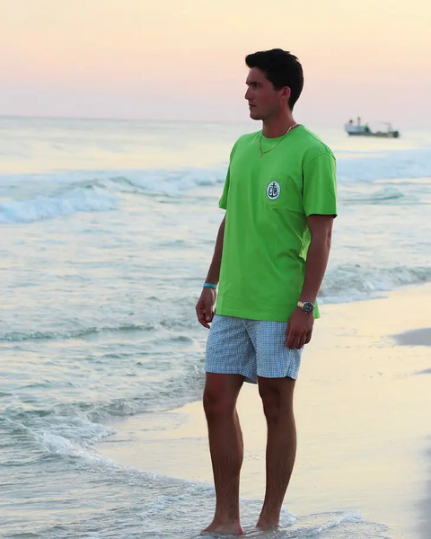 Surfer Coastal Waters Pocket Tee - Green - Isleitudes