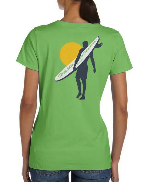 Surfer Coastal Waters Pocket Tee - Green - Isleitudes