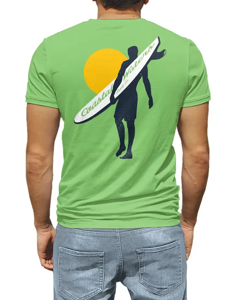 Surfer Coastal Waters Pocket Tee - Green - Isleitudes
