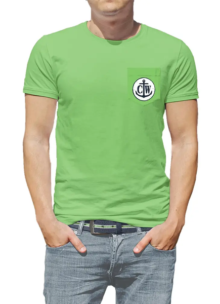 Surfer Coastal Waters Pocket Tee - Green - Isleitudes