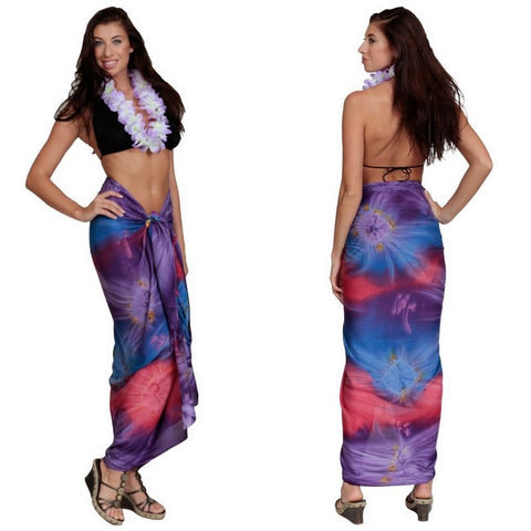 Chakra Tie Dye Sarong (Pink - Red - Purple - Blue) - Isleitudes