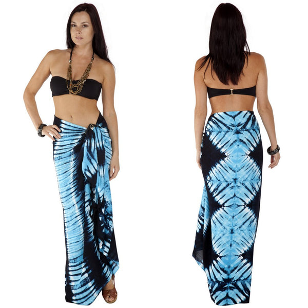 Jungle Baby Blue Tie Dye Sarong - Isleitudes