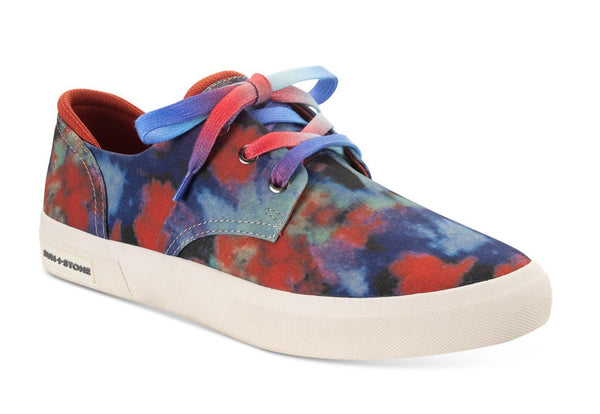 Sun Stone Men Sneakers Round Toe Platform Lace-Up Shoes KIVA Blue Green Tie-Dye-0