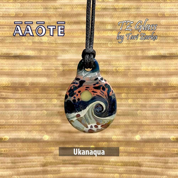 Beaches Seascape Glass Necklace by TZ Glass: Seafoam - Isleitudes