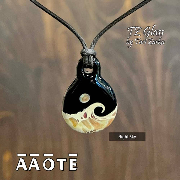 Beaches Seascape Glass Necklace by TZ Glass: Seafoam - Isleitudes