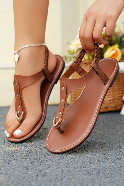 Luna Hollow Out Clip Toe Flat Sandals-2