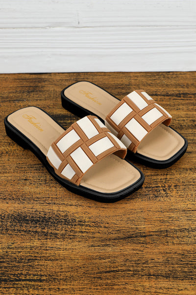 Two Tone Square Toe Slippers-3