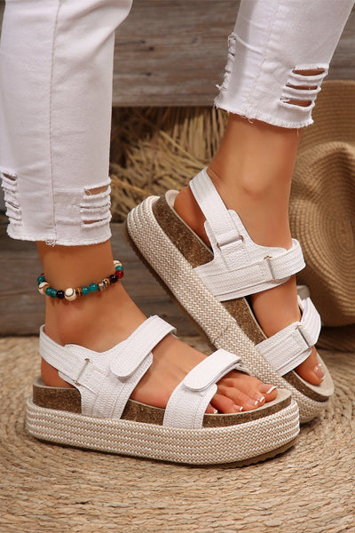 Sofia Double Velcro Woven Platform Sandals-0
