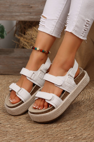 Sofia Double Velcro Woven Platform Sandals-1