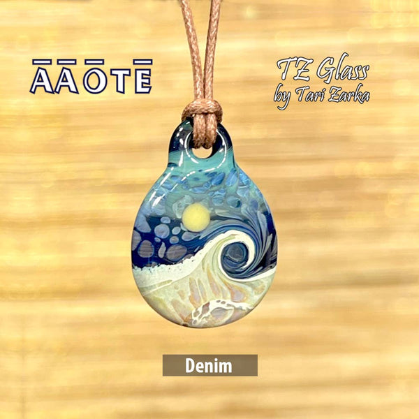 Beaches Seascape Glass Necklace by TZ Glass: Seafoam - Isleitudes