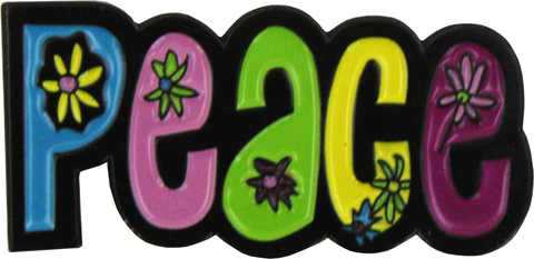 Enamel Pin - "Peace" - With Flowers - Isleitudes