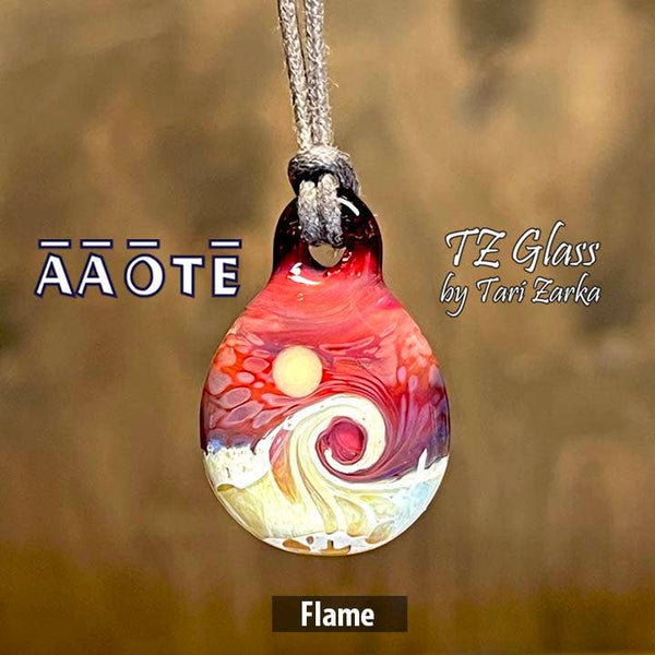 Beaches Seascape Glass Necklace by TZ Glass: Turquoise - Isleitudes