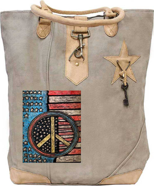 Peace Flag Canvas Tote - Isleitudes