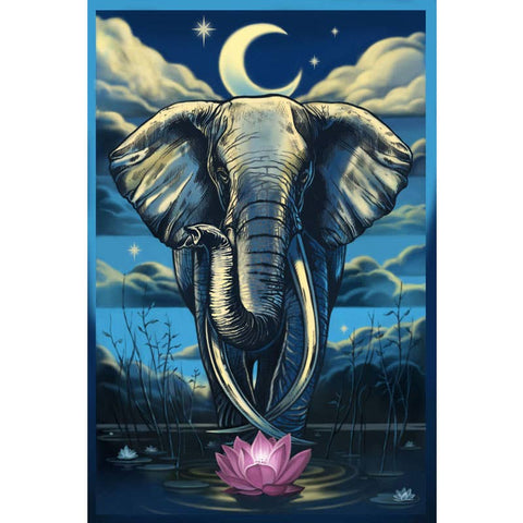 Elephant Lotus 3D Tapestry - Isleitudes