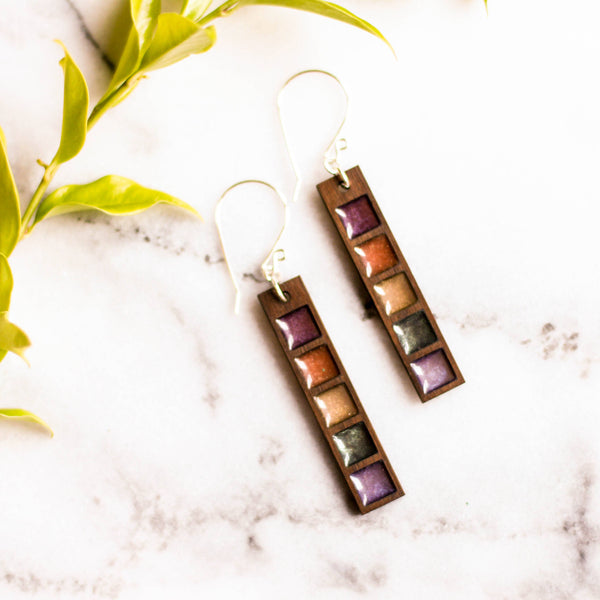 Rainbow Haze Swatch Earrings - Isleitudes