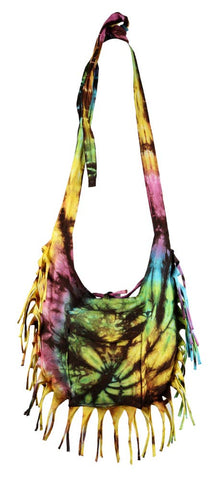 TIE DYED FRINGE CROSSBODY BACKPACKS - KR-314-GR - Isleitudes