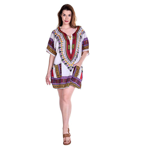 Kaftan Dresses for Women Cover Up Beachwear: Multicolored - Isleitudes