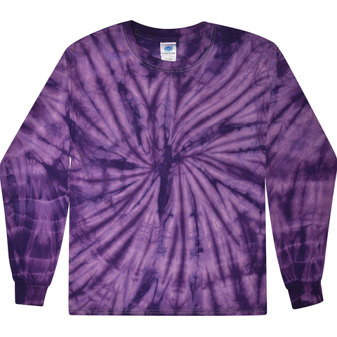 Spider Purple Long Sleeve Tie Dye T-Shirt - Isleitudes