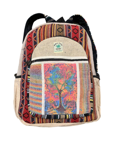 Cotton / Hemp Life of Tree Emb with elephant Backpack - Isleitudes