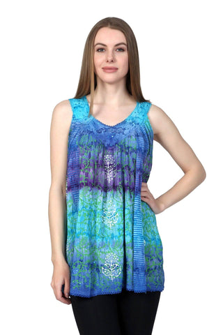 Waterfall Tie Dye Tank Top 17525 - Isleitudes