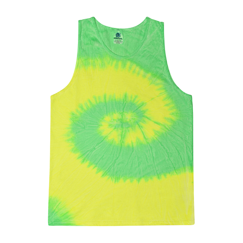 Flo Yellow & Lime Tie Dye Tank Top (CLEARANCE) - Isleitudes