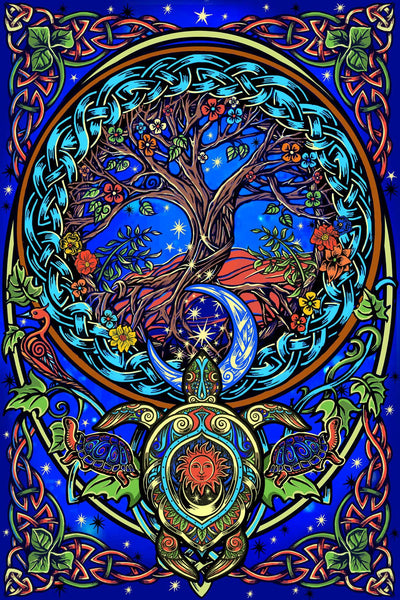 Tree Of Life Tortoise Tapestry - Isleitudes