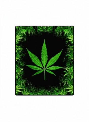 Green Pot Leaf Fleece Blanket - Isleitudes