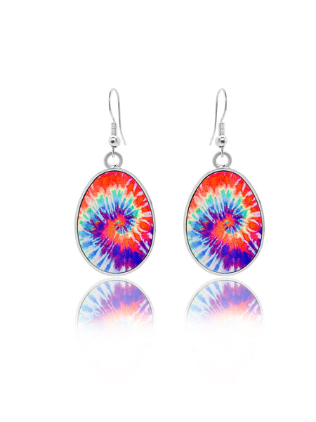 Tie dye orange earrings - Isleitudes