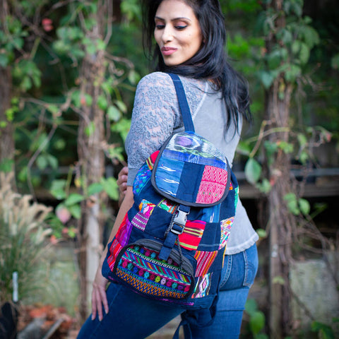 Upcycled Patch Backpack - Isleitudes