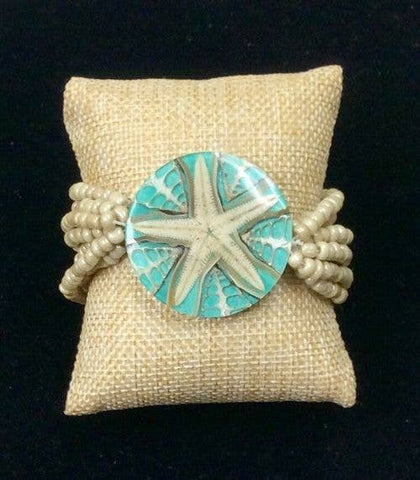 Starfish Stretch Bracelet - Aqua - Isleitudes