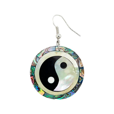 Yin Yang Abalone Earrings - Isleitudes