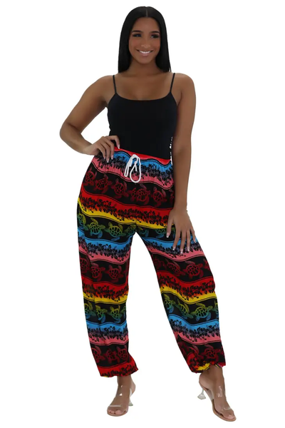 Turtle Print Resort Pants THP-9156 - Isleitudes