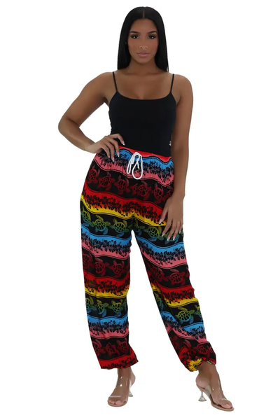 Turtle Print Resort Pants THP-9156 - Isleitudes