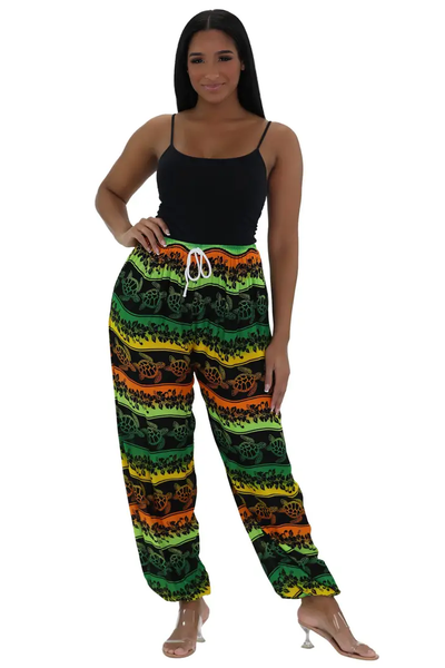 Turtle Print Resort Pants THP-9156 - Isleitudes
