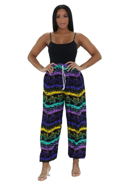 Turtle Print Resort Pants THP-9156 - Isleitudes