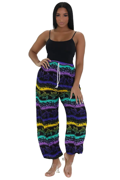 Turtle Print Resort Pants THP-9156 - Isleitudes