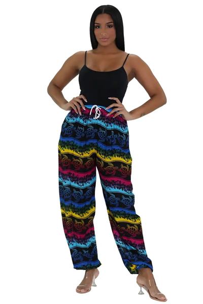 Turtle Print Resort Pants THP-9156 - Isleitudes