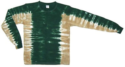 Forest / Camel Sports Stripe Tie Dye T-Shirt (SS and LS) - Isleitudes