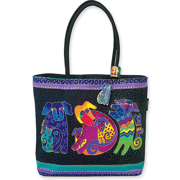 Laurel Burch Dogs & Doggies Shoulder Tote - Isleitudes