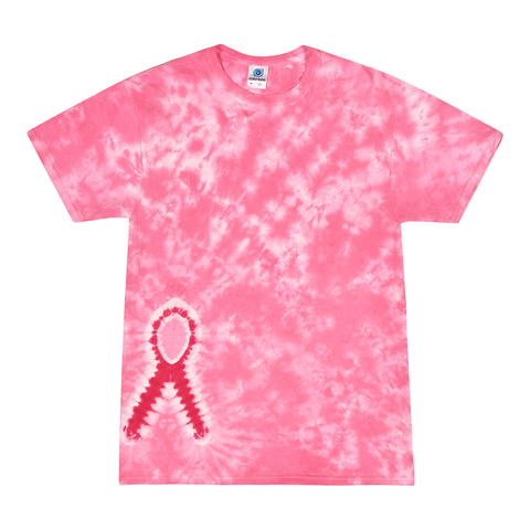 Pink Ribbon Tie Dye T-Shirt (CLEARANCE) - Isleitudes