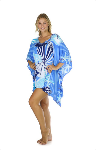 Seashell Kaftan in Blue - Isleitudes