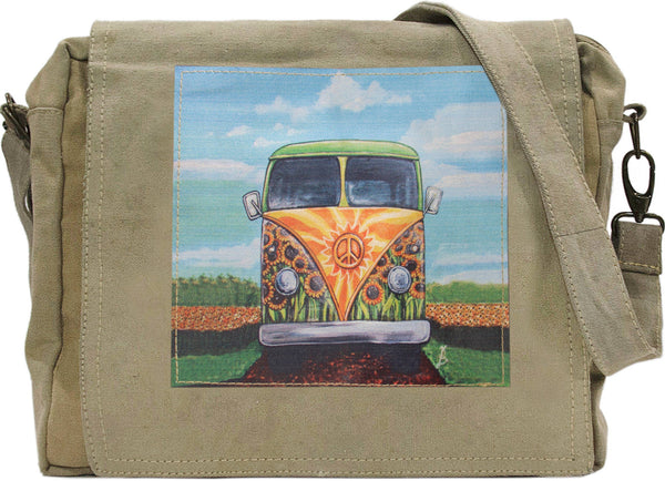 You are My Sunshine Recycled Military Tent Crossbody bag - Isleitudes