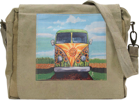 You are My Sunshine Recycled Military Tent Crossbody bag - Isleitudes