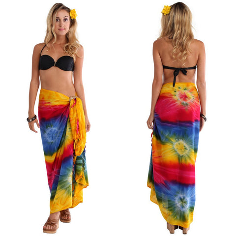 Rainbow Diamond Tie Dye Sarong - Isleitudes
