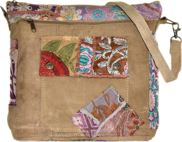 Vintage Fabric & Recycled Military Tent Crossbody - Isleitudes