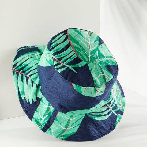 Leaf Printed Bucket Hat - Isleitudes